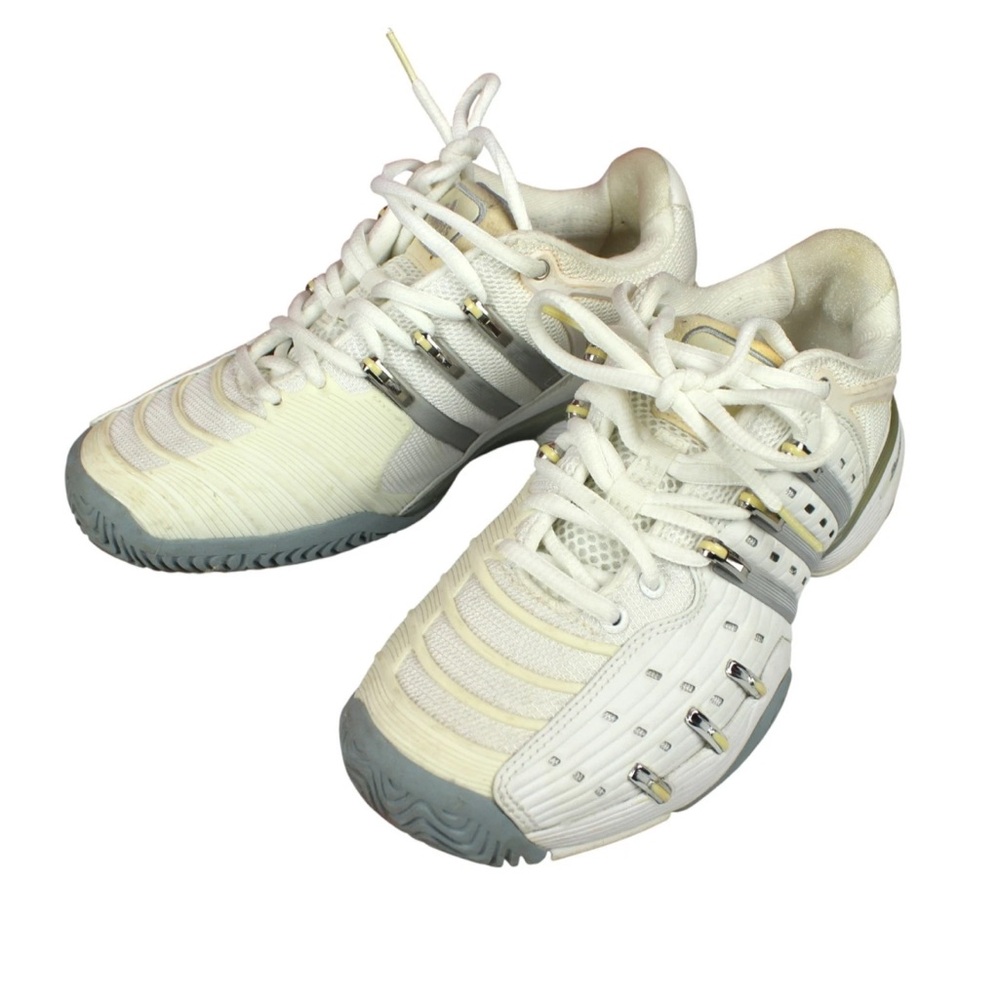 Adidas Barricade Running Shoes Womens Sz 6 White Tennis Sneakers Mesh Gym